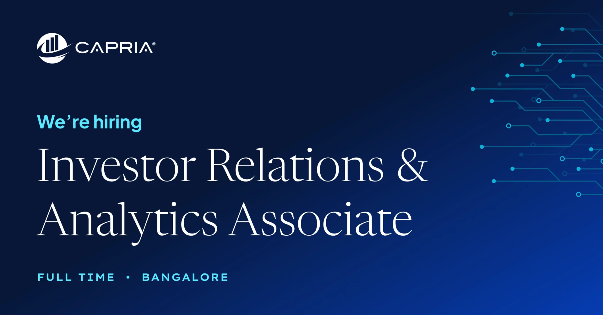 Investor Relations & Analytics Associate