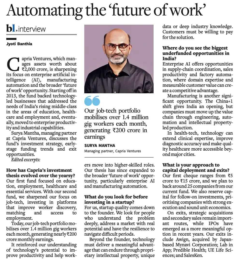 Capria Ventures - Article